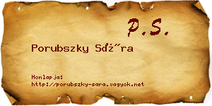 Porubszky Sára névjegykártya
