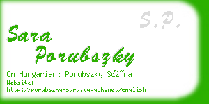 sara porubszky business card